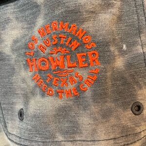 Howler Brothers Brown Swim trunks with Red Logo